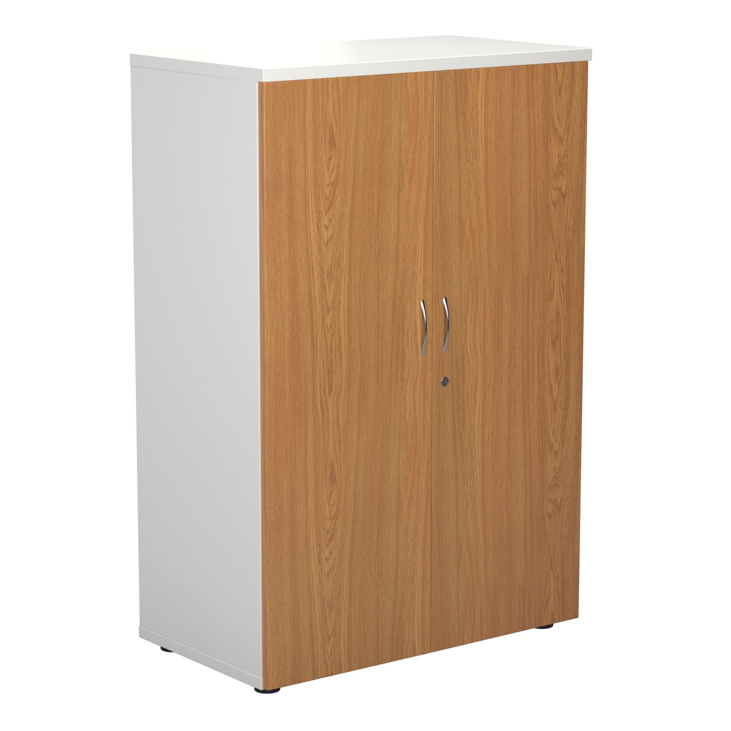 TC Group 3-Shelf Cupboard White/Nova Oak 800mm x 1200mm (708TT)