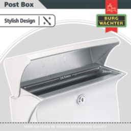 Burg-Wachter Swing Post Box Silver Painted Finish