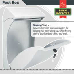 Burg-Wachter Swing Post Box Silver Painted Finish