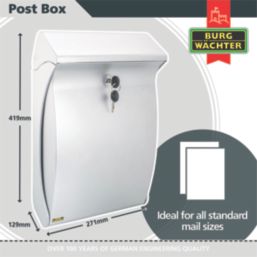Burg-Wachter Swing Post Box Silver Painted Finish