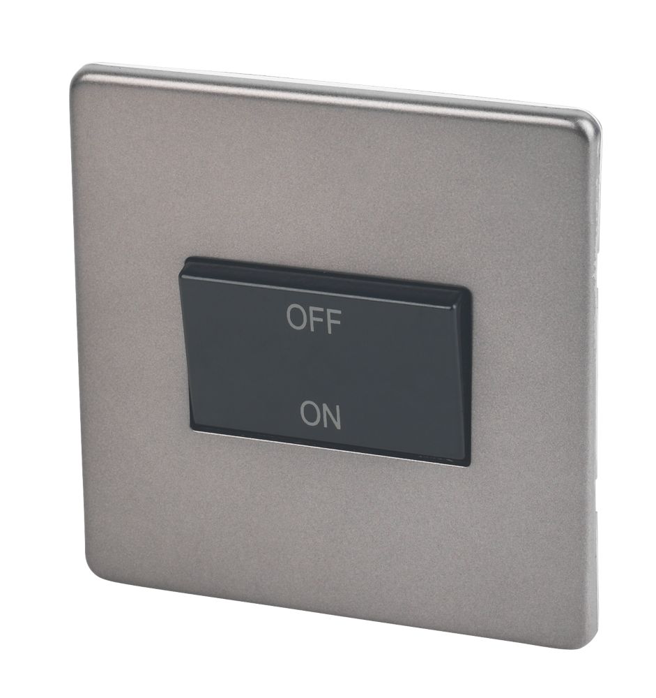 Varilight  10AX 1-Gang 3-Pole Fan Isolator Switch Slate Grey  with Black Inserts