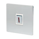 LAP  20A 1-Gang DP Control Switch Brushed Chrome with Neon with White Inserts