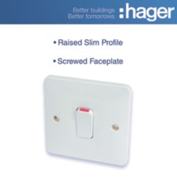 Hager Sollysta WMDP84 20A 1-Gang 2P+E Control Switch White