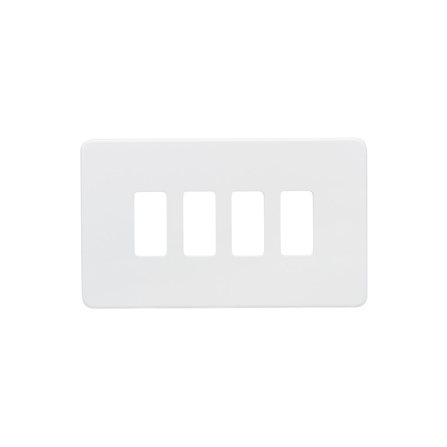 Knightsbridge 4-Module Grid Faceplate Matt White (709CR)