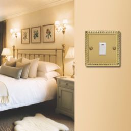 Varilight  20A 1-Gang 2-Pole Control Switch Georgian Brass with Neon