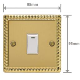 Varilight  20A 1-Gang 2-Pole Control Switch Georgian Brass with Neon