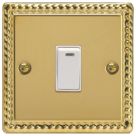 Varilight  20A 1-Gang 2-Pole Control Switch Georgian Brass with Neon