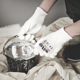 Site  PU Palm Dip Gloves White Large