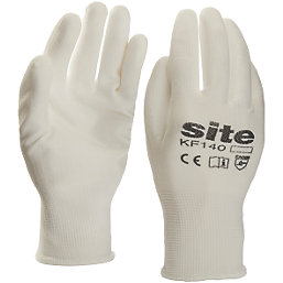 Site  PU Palm Dip Gloves White Large