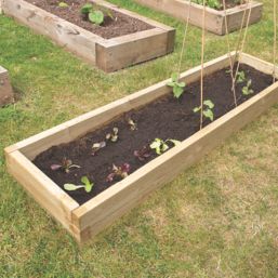 Forest  Rectangular Raised Bed Natural Timber 1800mm x 450mm x 140mm