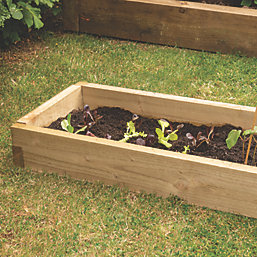 Forest  Rectangular Raised Bed Natural Timber 1800mm x 450mm x 140mm