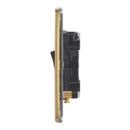 Contactum Lyric 10AX 3-Gang 2-Way Light Switch  Brushed Brass with Black Inserts