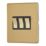 Contactum Lyric 10AX 3-Gang 2-Way Light Switch  Brushed Brass with Black Inserts