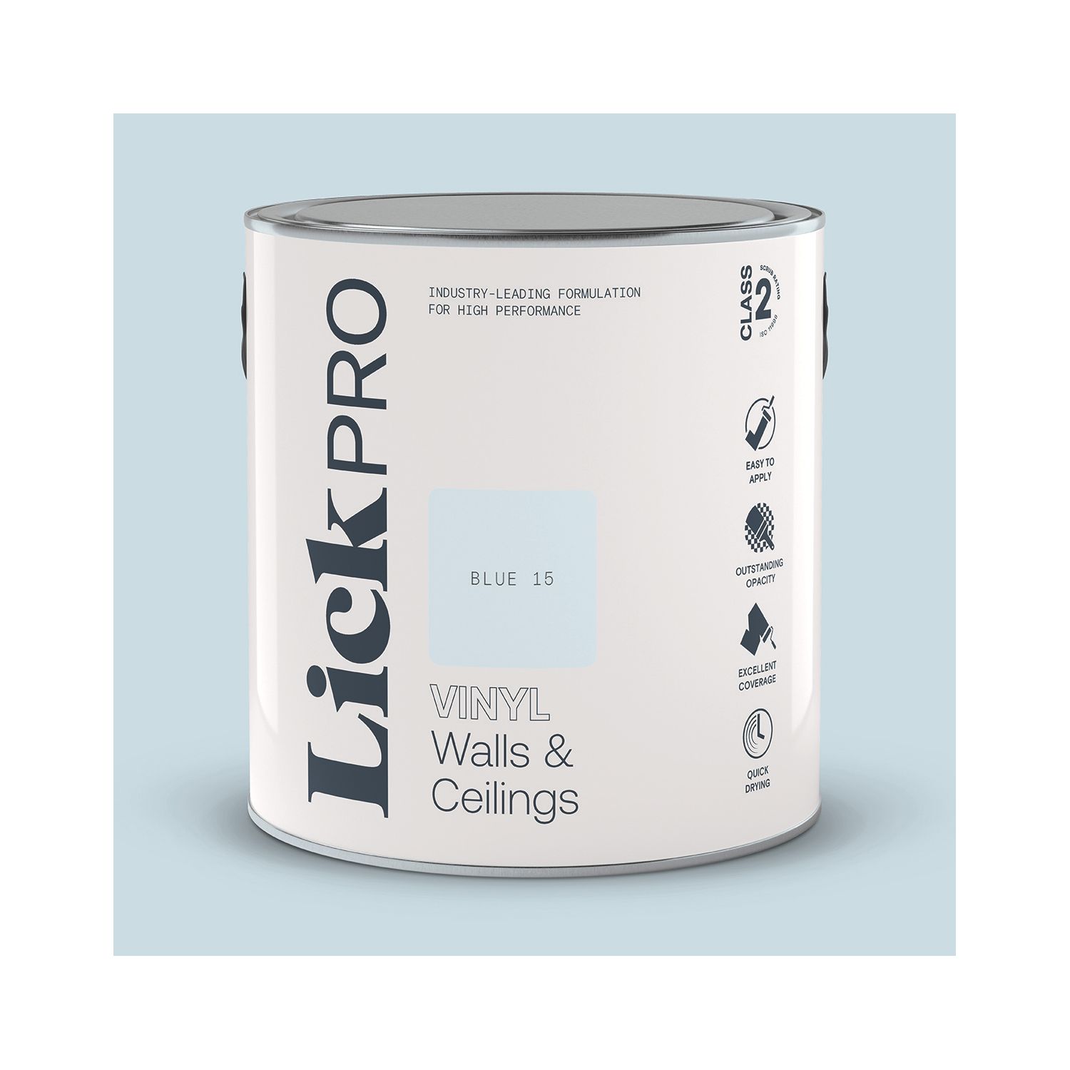 LickPro 2.5Ltr Blue 15 Vinyl Matt Emulsion Paint (709TM)