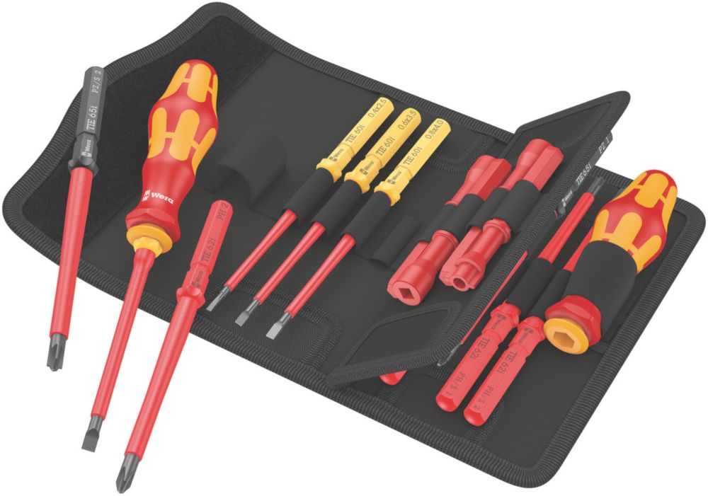 Wera Kraftform Kompakt 18 Universal 2 Tool Finder VDE Interchangeable Insulated Screwdriver Set 18 Pieces