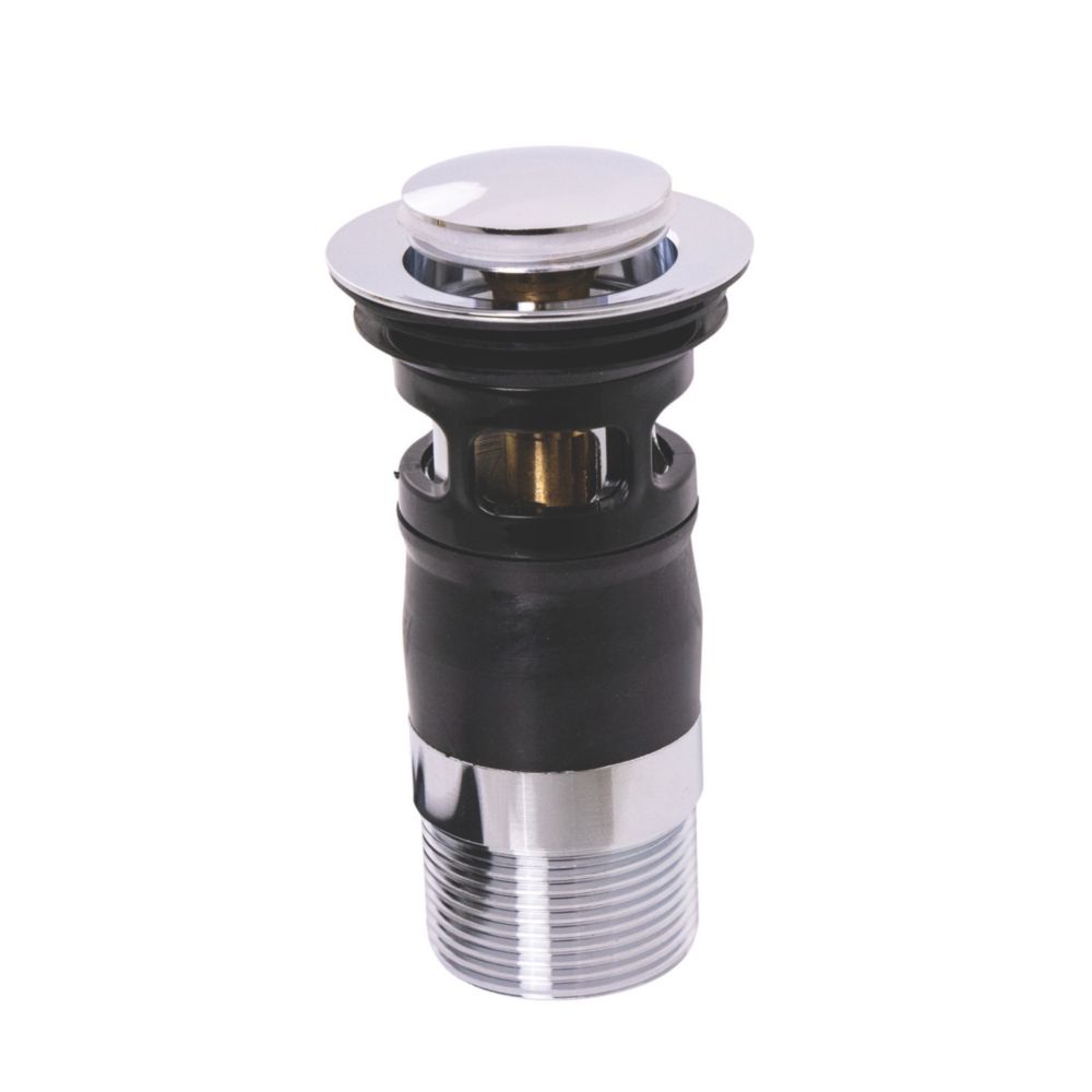 Top-Fix Slotted Push Button Basin Waste Chrome 60mm