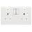 British General 800 Series 13A 2-Gang SP Switched Power Socket White with LED
