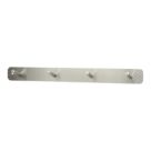 Essentials 4-Hook Rail Satin Stainless Steel 400mm x 45mm