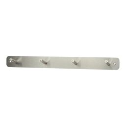 Essentials 4-Hook Rail Satin Stainless Steel 400mm x 45mm