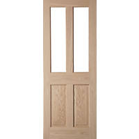 Jeld-Wen Oregon 2-Clear Light Unfinished Oak Veneer Wooden 4-Panel Internal Door 1981 x 762mm