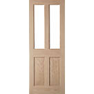 Jeld-Wen Oregon 2-Clear Light Unfinished Oak Veneer Wooden 4-Panel Internal Door 1981 x 762mm