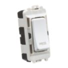 Knightsbridge  20AX 2-Way Grid Retractive Switch Module 'Press' Matt White