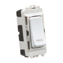 Knightsbridge  20AX 2-Way Grid Retractive Switch Module 'Press' Matt White