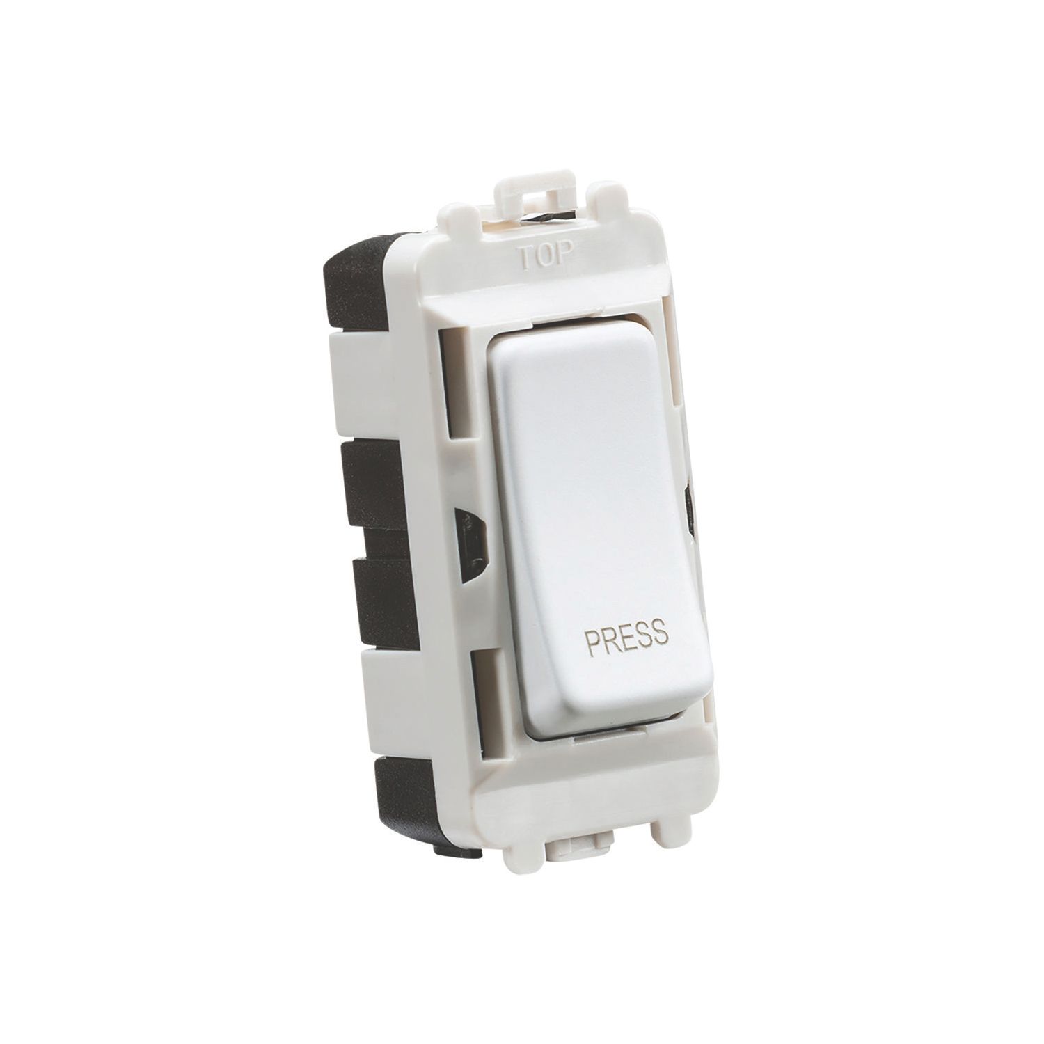 Knightsbridge 20AX 2-Way Grid Retractive Switch Module 'Press' Matt White (710CR)