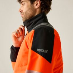 Regatta X-Pro Hybrid Hi-Vis Jacket Black / Orange Large 47" Chest