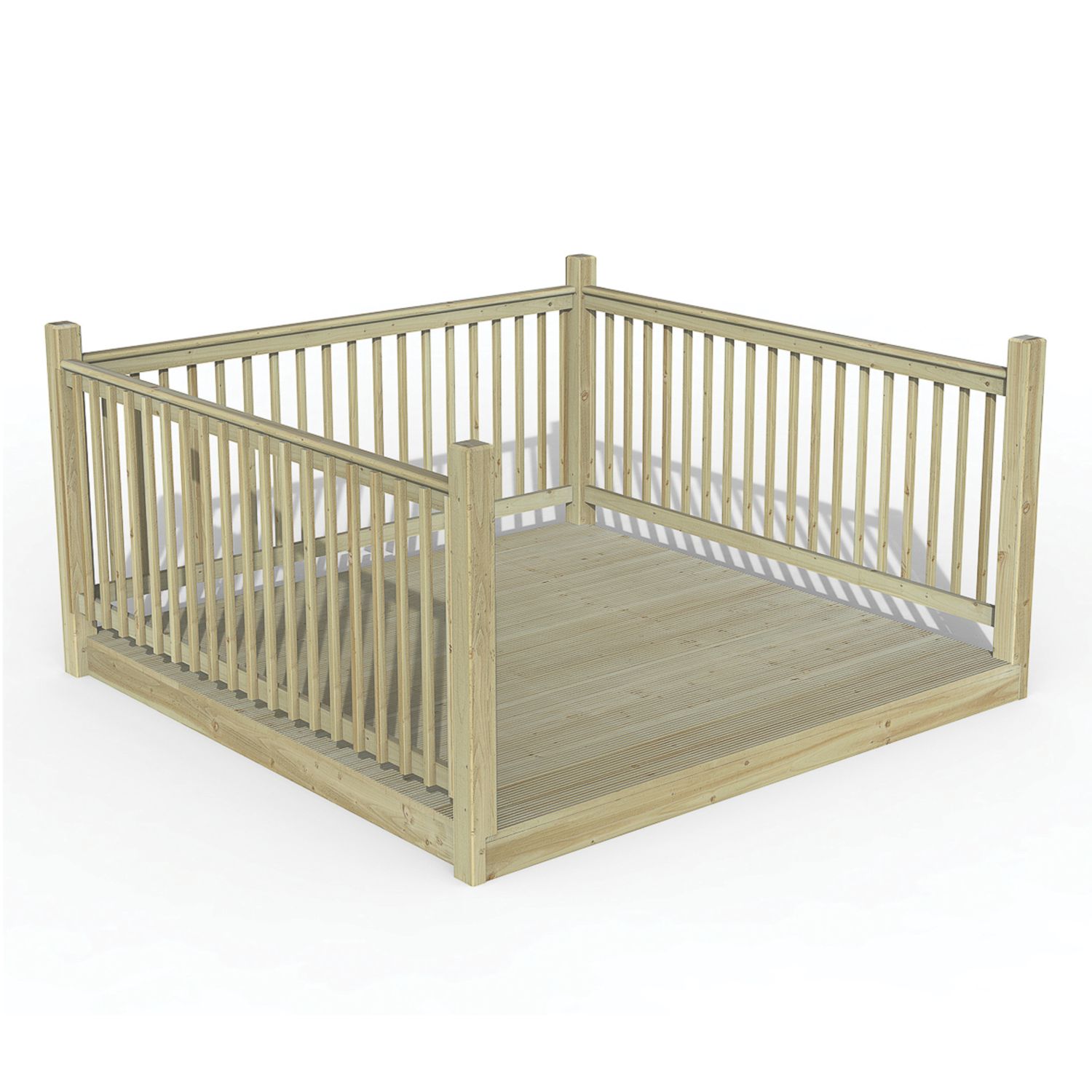 Forest Ultima Decking Kit with 3 x Balustrades 2.4m x 2.4m (710FL)