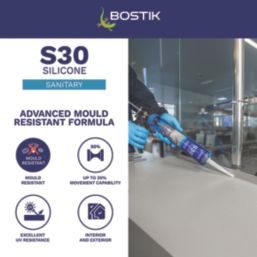 Bostik S30 Sanitary Silicone Sealant Clear 310ml