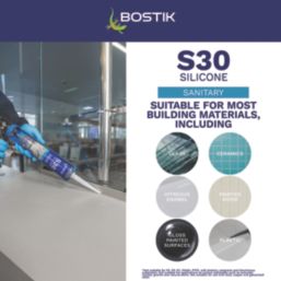 Bostik S30 Sanitary Silicone Sealant Clear 310ml