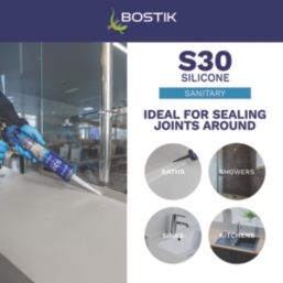 Bostik S30 Sanitary Silicone Sealant Clear 310ml