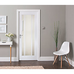 Jeld-Wen Worcester 3-Clear Light Primed White Wooden Traditional Internal Door 1981mm x 686mm