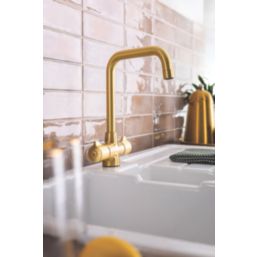 Streame by Abode Crescendo Quad Dual-Lever Mono Mixer Brushed Brass