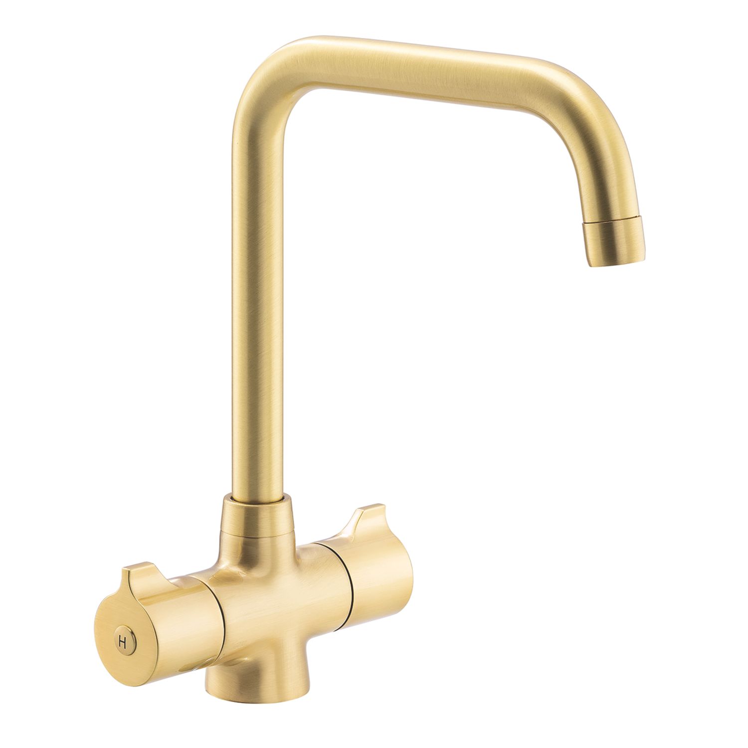 Streame by Abode Crescendo Quad Dual-Lever Mono Mixer Brushed Brass (710JM)