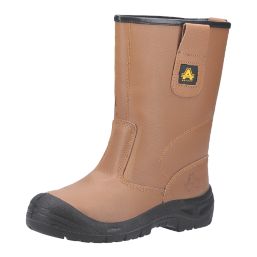Amblers FS142 Size 8  Tan Water-Resistant Steel Toe Cap Safety Rigger Boots