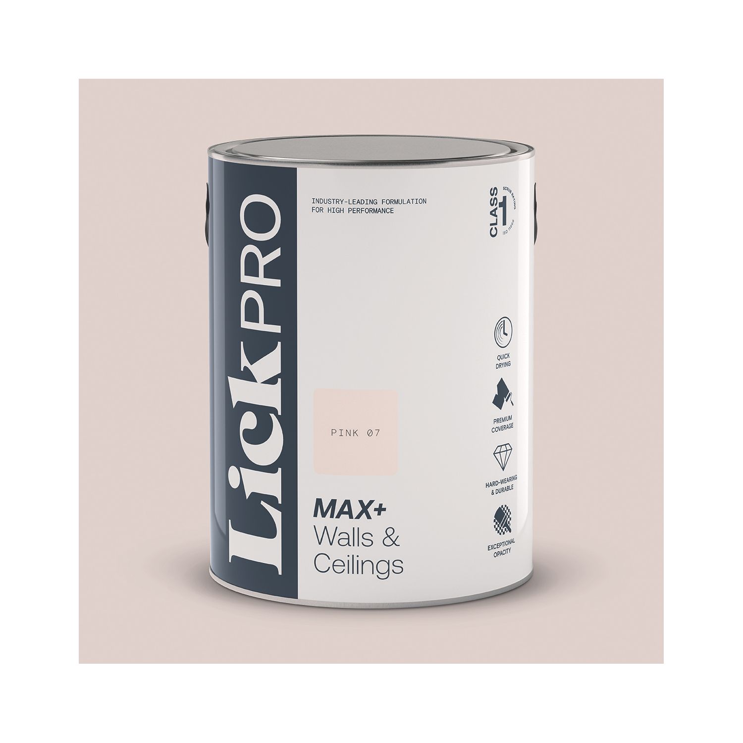 LickPro Max+ 5Ltr Pink 07 Eggshell Emulsion Paint (710JY)
