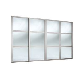 Spacepro Shaker 3-Door Sliding Wardrobe Door Kit Graphite Frame Mirror Panel 2978mm x 2260mm