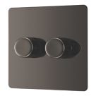 LAP  2-Gang 2-Way LED Dimmer Switch  Black Nickel with Colour-Matched Inserts