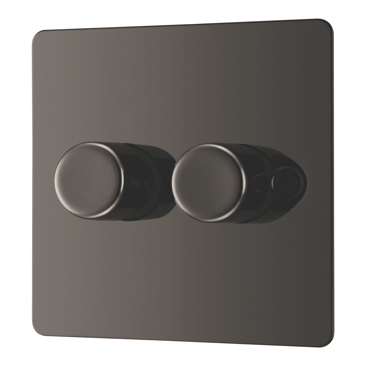 LAP 2-Gang 2-Way LED Dimmer Switch Black Nickel with Colour-Matched Inserts (710PN)