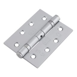 Smith & Locke  Satin Chrome Grade 13 Fire Rated Ball Bearing Door Hinges 102mm x 76mm 2 Pack