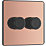 British General Evolve 2-Gang 2-Way LED Trailing Edge Double Push Dimmer with Rotary Control  Copper with Black Inserts
