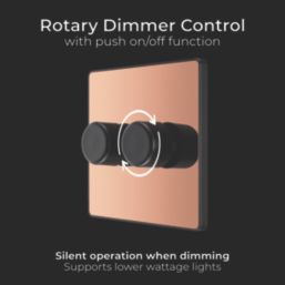British General Evolve 2-Gang 2-Way LED Dimmer Switch  Copper with Black Inserts