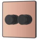 British General Evolve 2-Gang 2-Way LED Dimmer Switch  Copper with Black Inserts