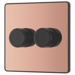 British General Evolve 2-Gang 2-Way LED Dimmer Switch  Copper with Black Inserts