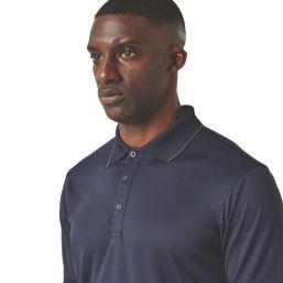 Regatta Navigate Short Sleeve Polo Shirt Navy/Seal Grey Small 37.5" Chest