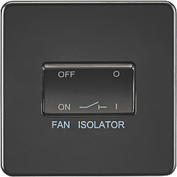 Knightsbridge  10AX 1-Gang TP Fan Isolator Switch Matt Black