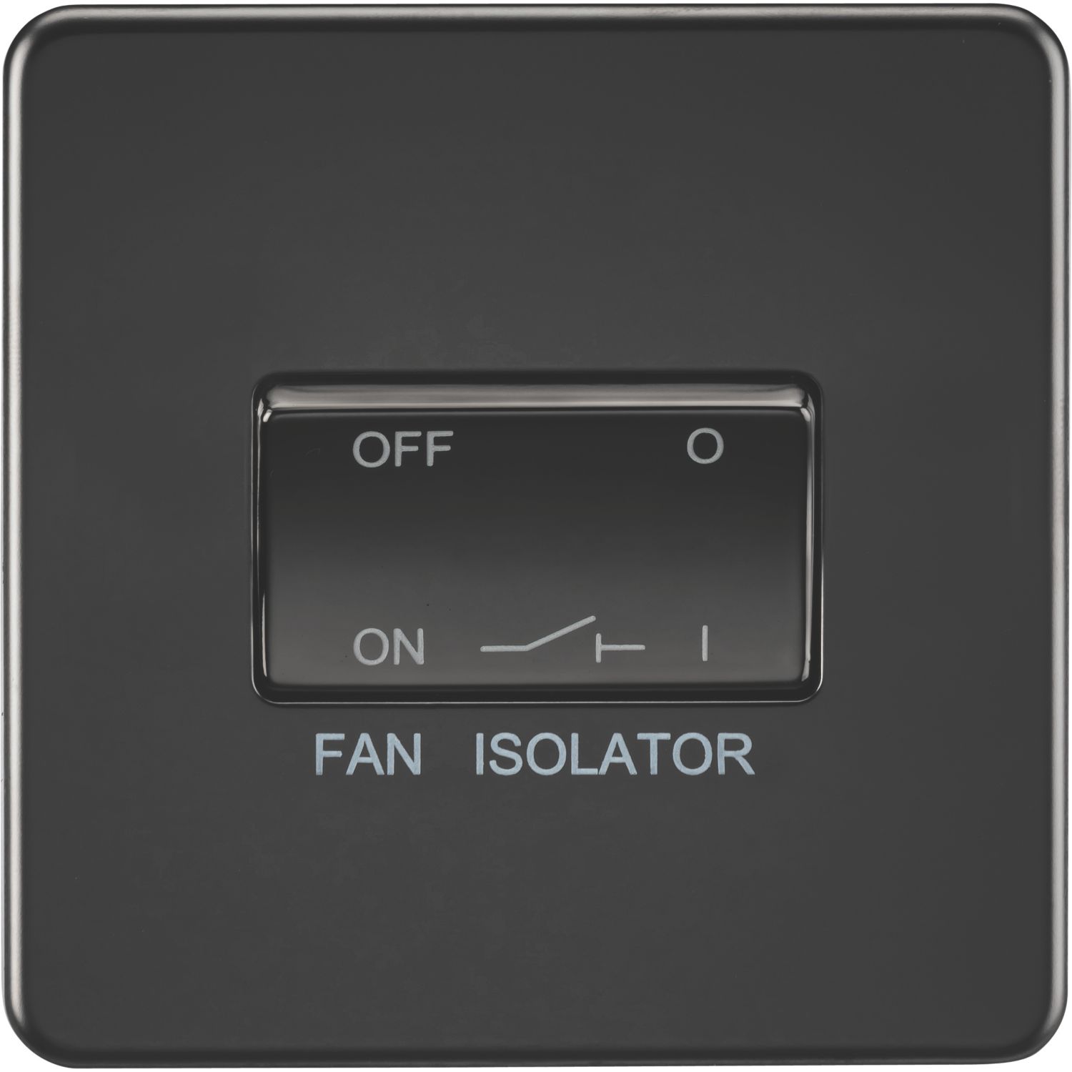 Knightsbridge 10AX 1-Gang TP Fan Isolator Switch Matt Black (710VF)
