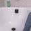 ETAL Freeflow Matt Black Square Head Bath Overflow Filler Tap  With Clicker Waste